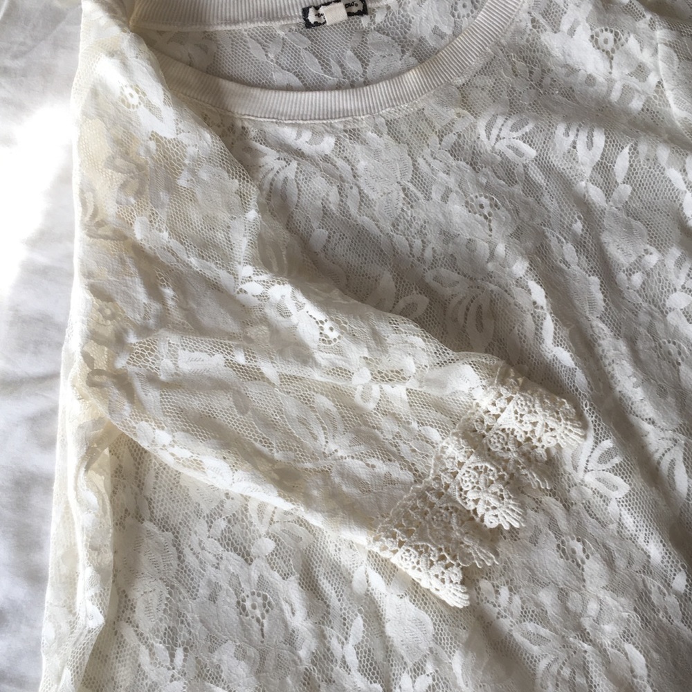 Full Lace Top with Lace Trimmed Sleeves